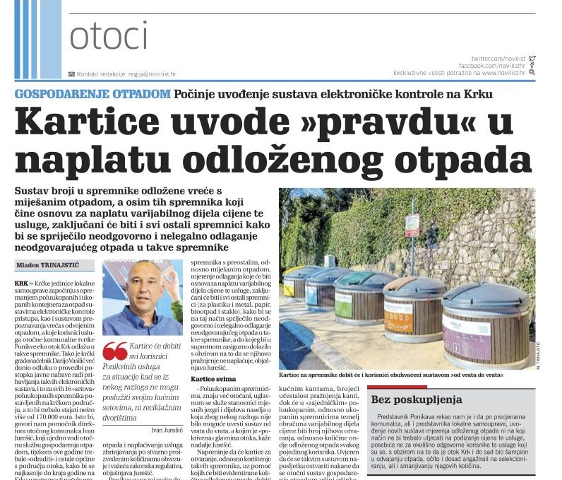 Kartice uvode pravdu u naplatu odloženog otpada